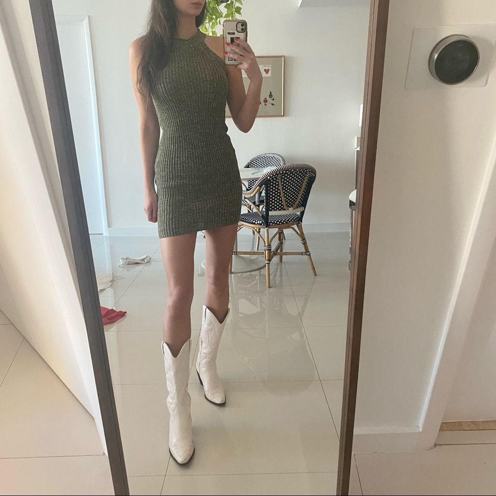 Olive Sweater Dress - Picture 2 of 4